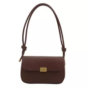 Маленькая квадратная сумка с замком-пряжкой для женщин на одно плечо, простая, универсальная, однотонная, элегантная, женская, рабочая сумка, новая