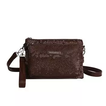 Маленькая квадратная сумка женская многослойная сумка через плечо сумка для мобильного телефона кофейный