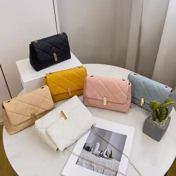 Маленькая квадратная сумка женская сумка сумка-цепочка универсальная сумка через плечо белый