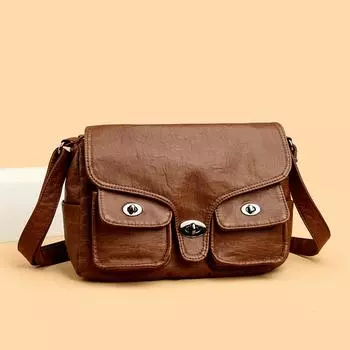 Маленькая квадратная сумка женская винтажная сумка через плечо Postman сумка через плечо сумка для мамы чёрный