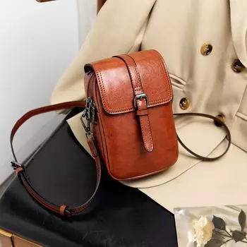 Маленькая квадратная женская сумка на весну и лето, мини-сумка для мобильного телефона, модная одноплечевая косая женская сумка коричневый