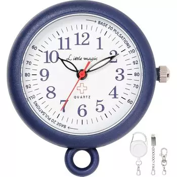 [Маленькая магия] [Официальный] [Большие и легко читаемые] [Батарейка заменяется самостоятельно] карманные часы для медсестры Colore 34 мм (colore34DNV темный