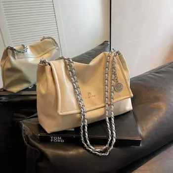 Маленькая модная ручная большая сумка с цепочкой для женщин, новинка 2023 года, летняя минималистичная большая сумка для повседневной и универсальной сумки под мышками