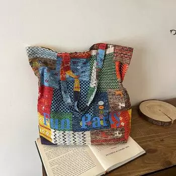 Маленькая модная универсальная сумка через плечо с цветочным контрастом, новая весенне-летняя повседневная портативная сумка-тоут