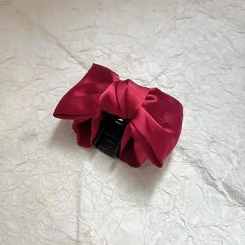 Маленькая Модная Женская Заколка для Волос с Бантом Корейская Версия Однотонная Сатиновая Заколка-Краб для Волос в Виде Бабочки Аксессуары для Волос для Девочек Головной Убор