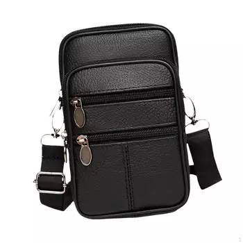 Маленькая мужская сумка через плечо, водонепроницаемая, с несколькими карманами на молнии, поясная сумка светло-коричневого