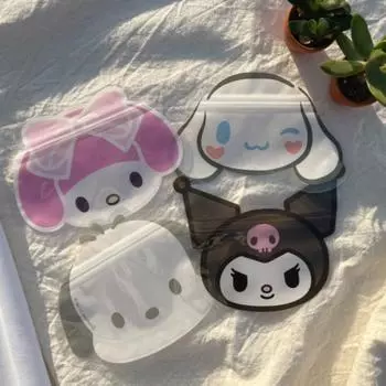 Маленькая необычная прозрачная многофункциональная сумка на молнии Sanrio Character, 5 шт., Pochaco (5p)