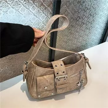 Маленькая нишевая дизайнерская сумка высокого класса для девушек в стиле ретро, новая мода и универсальный карман под мышкой в стиле панк