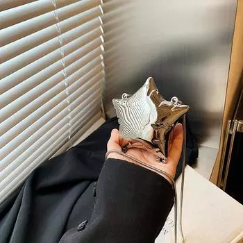 Маленькая новая иностранная стильная однотонная мини-сумка для званого ужина, изысканная и милая пятиконечная звезда, модная персонализированная цепочка через плечо, женская маленькая сумка