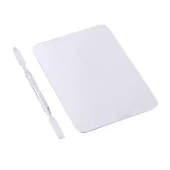 Маленькая палитра для макияжа из нержавеющей стали, прямоугольная форма, пластина для смешивания тональных средств, инструменты со шпателем