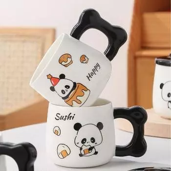 маленькая панда, красивая кружка, красивая керамическая чашка, большая кружка для питья, кружка для домашнего офиса 440ml