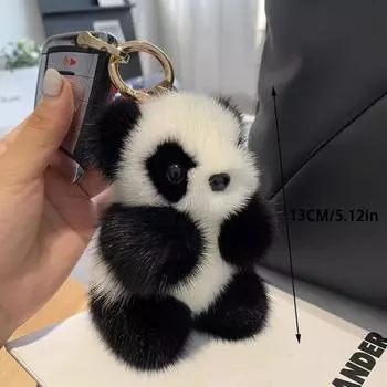 Маленькая панда плюшевая кукла женская сумка украшения милый искусственный мех норки панда автомобильный брелок милый медведь автомобильный брелок подарок 13CM