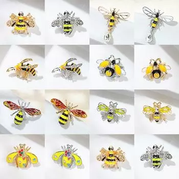 Маленькая пчелка, жемчужная булавка, насекомое, бриллиантовый набор, премиум-смысл, брошь для женской сумки, игла для воротника, укол, игла для лошади