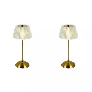 Маленькая плиссированная настольная лампа USB перезаряжаемая ночник (бежевый)