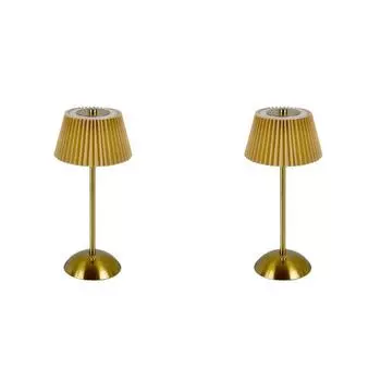 Маленькая плиссированная настольная лампа USB перезаряжаемая ночник (Светло-коричневый)