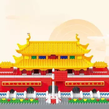 Маленькая площадь Тяньаньмэнь Миниатюрный алмазный пазл с мелкими частицами Строительные блоки 16*8*11.5cm