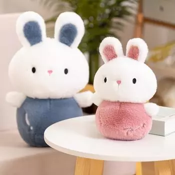 Маленькая плюшевая игрушка «Девочка, спящая на кровати и обнимающая подушку» Кукла-кролик Тряпичная кукла Белая кукла-кролик Подарок 30Cm