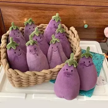 Маленькая плюшевая кукла-баклажан, игрушка в подарок, мультфильм, детская тряпичная кукла, детская подарочная подушка One Size