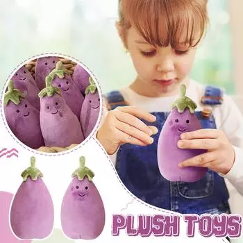 Маленькая плюшевая кукла-баклажан, игрушка в подарок, мультфильм, детская тряпичная кукла, детская подарочная подушка One Size