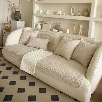 Маленькая подушка для дивана в свежем стиле, универсальная хлопковая подушка на четыре сезона, простой чехол на спинку, тканевый чехол для полотенец, нескользящая подушка 70x70