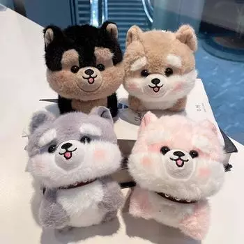 Маленькая подвеска в виде собаки, мягкая кукла, мягкие игрушки, щенок, плюшевая собака, брелок, школьные сумки чёрный