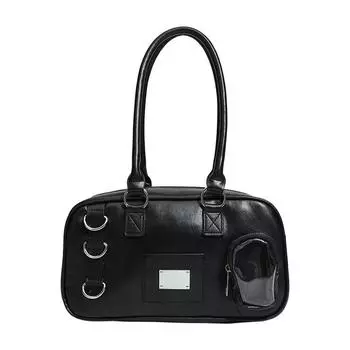 Маленькая порция обезболивающего средства женская текстурированная прозрачная сумка Boston в стиле колледжа сумка-подушка для униформы