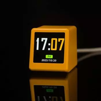 Маленькая портативная умная метеостанция с Wi-Fi, дисплей, погода, температура, влажность, время, будильник, украшение для рабочего стола жёлтый