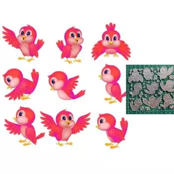 Маленькая птичка Die-Cuts Животное Птица Металлические вырубные штампы для DIY Тиснение Скрапбукинг Бумага Карты-Фоторамка Изготовление-Декор серебряный