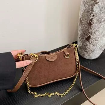 Маленькая ретро-сумочка Scrub с диагональной крестообразной цепочкой и буквами, однотонная модная сумка через плечо