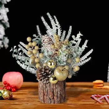 Маленькая рождественская елка Искусственная рождественская елка с шишкоягодными украшениями Главная красный