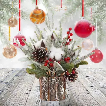 Маленькая рождественская елка Настольная рождественская елка Бонсай Рождественские украшения