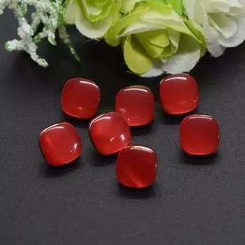 Маленькая рубашка на пуговицах, рубашка на пуговицах, кардиган на пуговицах, женская шифоновая пуговица, перламутровая детская одежда на пуговицах 18L = 11.5MM * Square Red