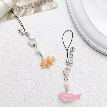 Маленькая рыбка бусина кулон телефон подвески веревка милый телефон цепочка ремешок сумка украшение шнурок брелок аксессуар