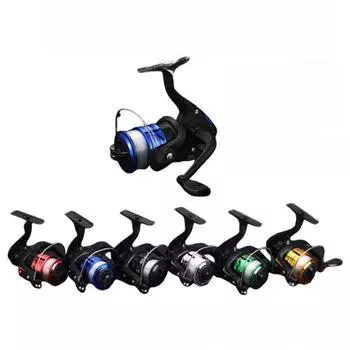 Маленькая рыболовная катушка с леской: Спиннинговая снасть типа 200 для морской ловли удочкой. without wire чёрный