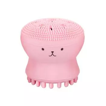 Маленькая щетка для мытья лица с осьминогом, отшелушивающая щетка для угрей, силиконовая очищающая щетка, детский шампунь, массажная щетка розы красного