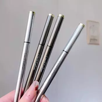 Маленькая серебряная подводка для глаз в тюбике, черная, темно-коричневая, ягодно-красного цвета, жидкая подводка для глаз, жидкая ручка для теней шелкопряда, подходит для новичков