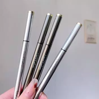 Маленькая серебряная подводка для глаз в виде тюбика, черная ягодная линия, жидкая ручка для теней Silkworm для начинающих