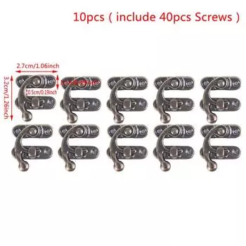 Маленькая серебряная застежка-защелка, замок на груди, ювелирные изделия, деревянная коробка для вина, крючок для рукоделия + винты Left