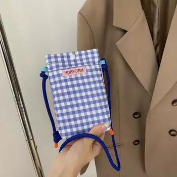 Маленькая сетчатая сумка для мобильного телефона через плечо Мини-сумка на одно плечо Сумка на одно плечо Женская сумка на одно плечо синий