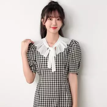 Маленькая шаль женская накидка летняя многофункциональная солнцезащитная с юбкой бабочка накладной воротник белый