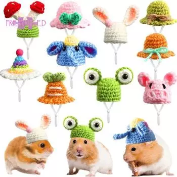 Маленькая шапка для домашнего животного, очаровательная вязаная шапка для хомяка, регулируемая, удобная — аксессуар для костюма домашнего животного Blue
