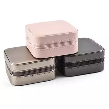 Маленькая шкатулка для драгоценностей с держателем для хранения розового цвета шампанского