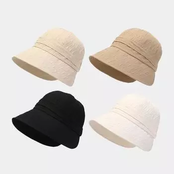 Маленькая шляпа-ведро для женщин, весна-лето, универсальная, солнцезащитная, для верховой езды, повседневная, для путешествий, простая, закрывающая лицо кепка adult average size 55-57cm молочный белый