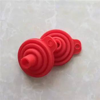 Маленькая силиконовая складная воронка с круглым горлышком, многоразовая кухонная посуда для хранения предметов первой необходимости 14g красный