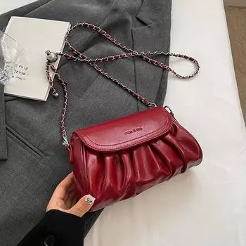 Маленькая симпатичная сумка через плечо из искусственной кожи, сумки и кошельки, роскошная дизайнерская женская зимняя мода 2024 года, сумка через плечо с цепочкой Y2K серебряный