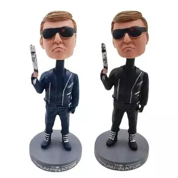 Маленькая скульптура Трампа из смолы с качающейся головой, новинка, креативное украшение для стола, настольная статуэтка синий