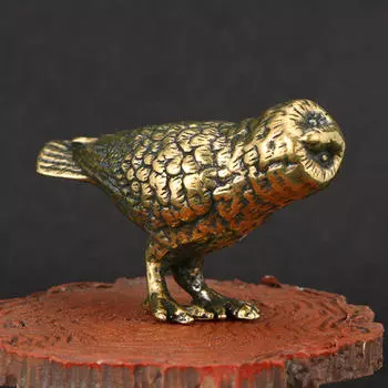 Маленькая Сова Украшение Настольная Скульптура Творческая Милая Коллекция Ремесло Латунный Чай Домашнее Животное Миниатюра для