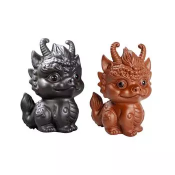 Маленькая статуэтка дракона, чайное украшение для питомца, чайные украшения, чайные аксессуары для чайного домика, квартиры, домашнего декора, книжной полки коричневый