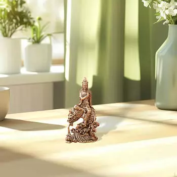 Маленькая статуэтка Гуань Инь, скульптура богини, подарок на день рождения, коллекционное металлическое украшение, фэн-шуй