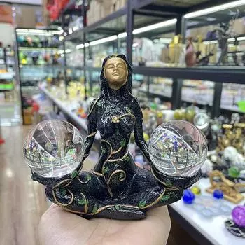 Маленькая статуэтка, художественная подставка для шара, сделай сам, дизайн, кронштейн, основание, хрустальный шар, используемый для демонстрации хрустального шара, домашнего украшения, офисного украшения чёрный